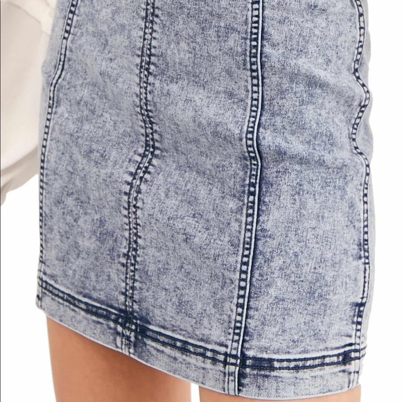 Free People | Modern Femme Acid Wash Skirt - Picture 3 of 11